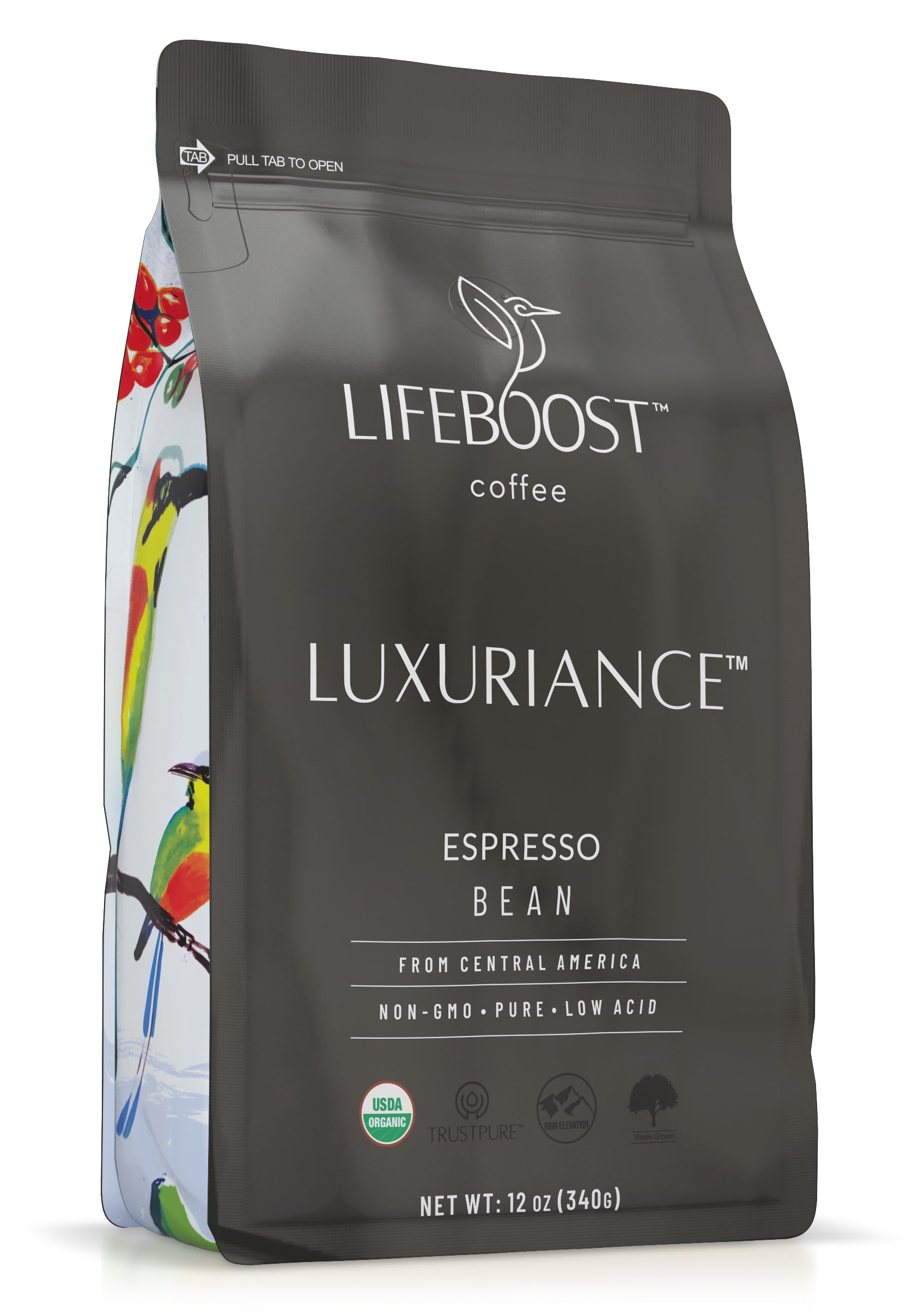 Lifeboost Coffee, ganze Bio-Espressobohnen – säurearmer Bio-Kaffee aus einer einzigen Herkunft – gentechnikfreier Espressokaffee – von Drittanbietern auf Mykotoxine und Pestizide getestet – ganze Bohne – 12 Unzen