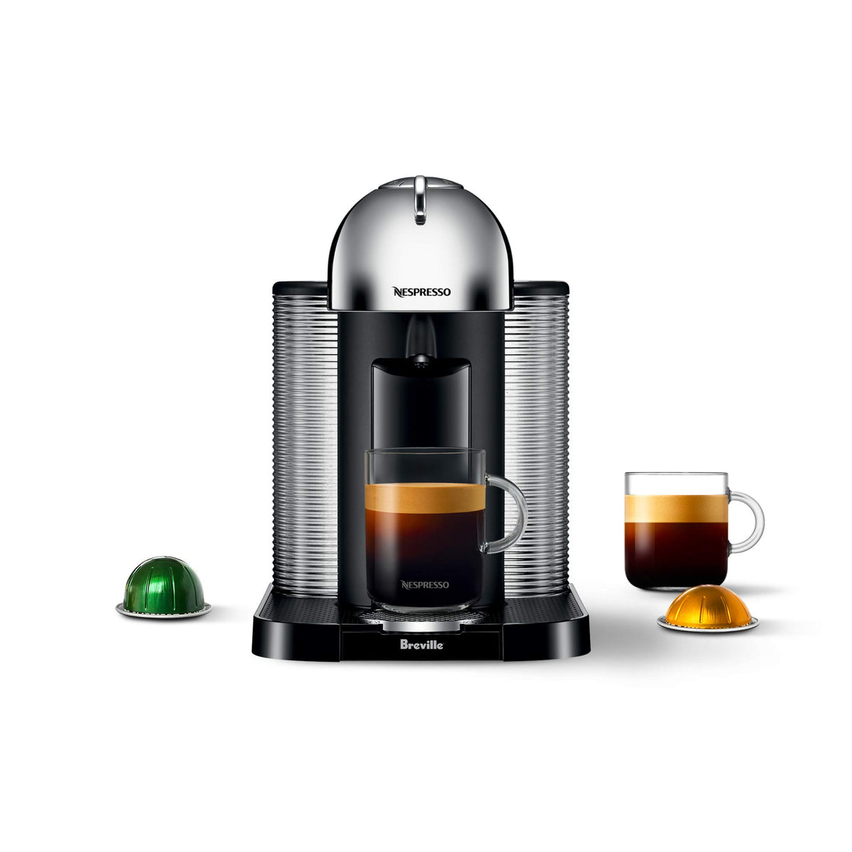 Nespresso Vertuo Kaffee- und Espressomaschine von Breville, Chrom