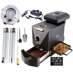 Electric Home Coffee Roaster Roasting Machine Nuts Barista Home 500g Electric Coffee Bean Roaster Machine Grain Dry 110V for home use with smoke filter and chaff collector