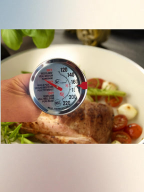 Analog Meat Thermometer: Roasting and Baking Thermometer for Oven/Grill, Easy to Clean. Dishwasher Safe, Without Batteries. Ribs, Turkey and More: a Must for Perfectly Cooked roasts.