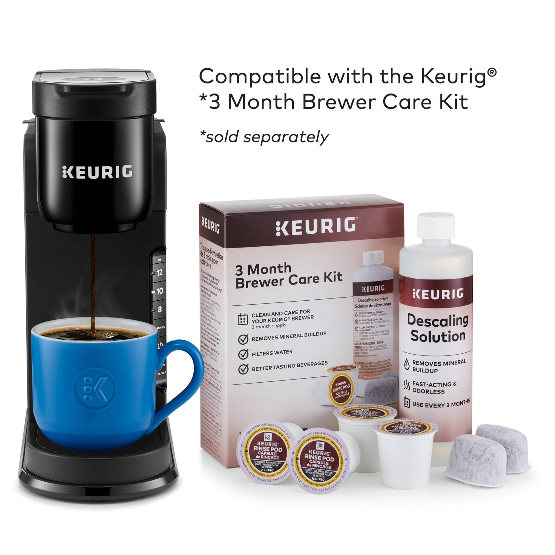 Keurig K-Express シングルサーブ K-Cup ポッドコーヒーメーカー、3 種類の抽出サイズ、強力ボタン機能、42 オンスの取り外し可能なリザーバー、ブラック