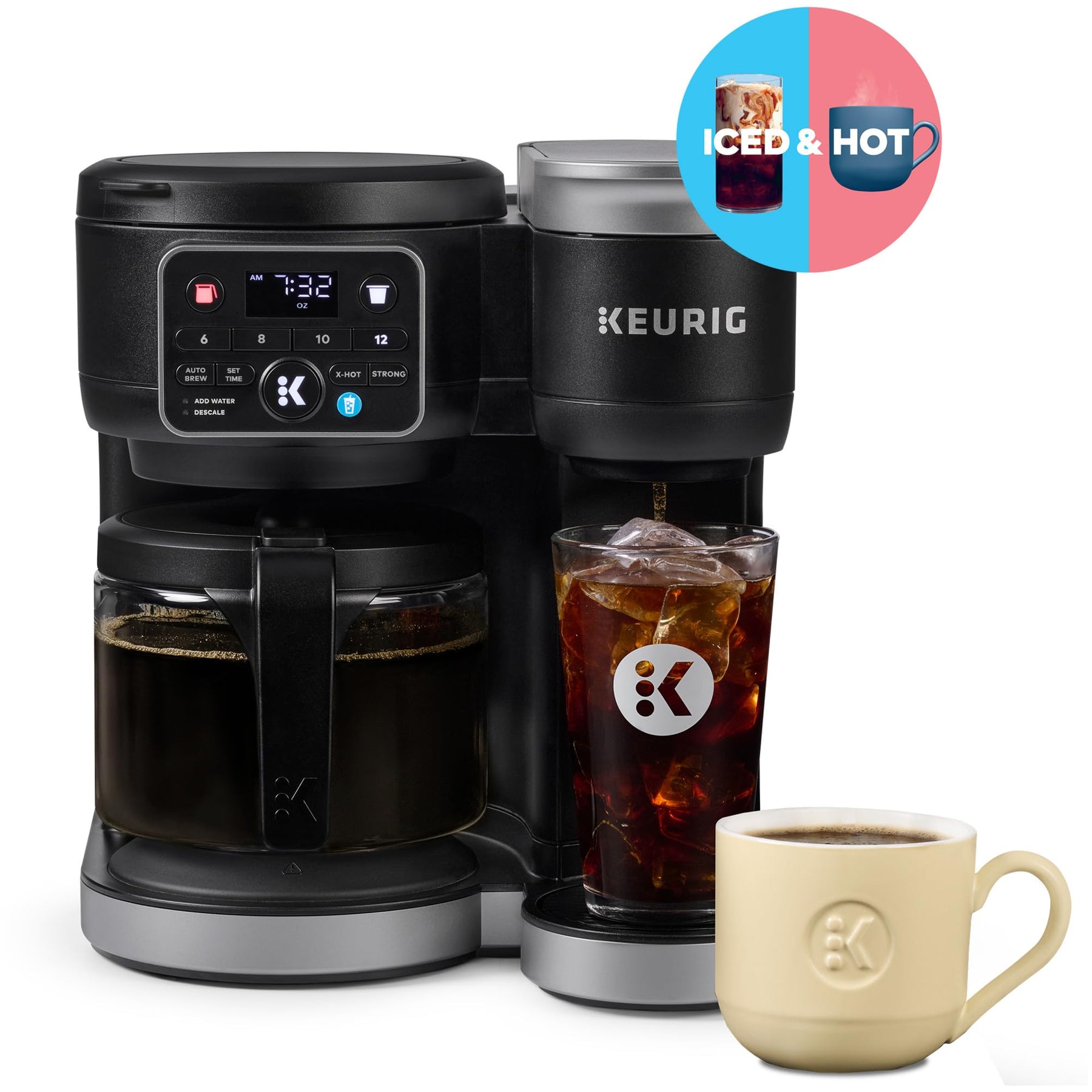 Keurig K-Duo Hot &amp; Iced Einzelportions- und Karaffe-Kaffeemaschine, MultiStream-Technologie, 72-oz-Tank (Gen 2)