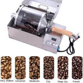 YOtat Vollautomatischer Kaffeeröster, 300 g Trommel-Kaffeebohnenröstmaschine, 1200 W professioneller Kaffeebohnenröster für die Küche im Restaurant zu Hause, zum Backen von Kaffee, Rohbohnen