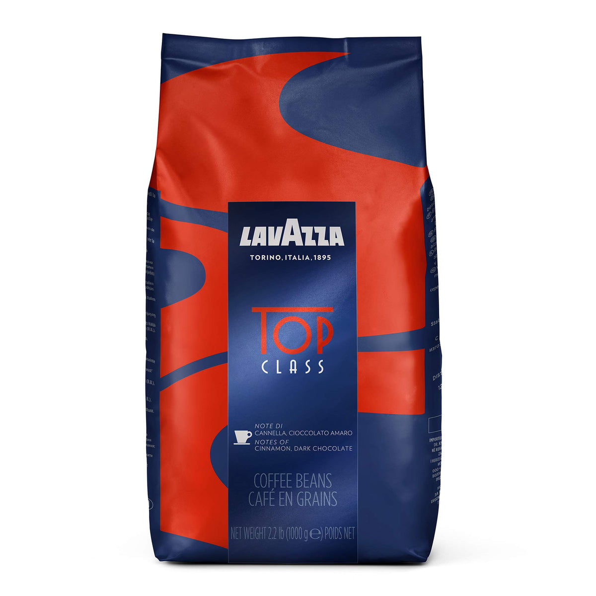 Lavazza Top Class Kaffeemischung aus ganzen Bohnen, mittlerer Espresso-Röstbeutel, 2,2 Pfund (1er-Packung), authentisch italienisch, in Italien gemischt und geröstet, vollmundig mit weichem und ausgewogenem Geschmack