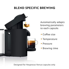 Nespresso Vertuo Plus Deluxe Coffee and Espresso Maker by De'Longhi, Matte Black