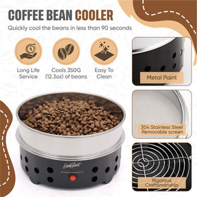 Ultimate Home Coffee Roasting Starter Kit, Fresh Roast SR800, Glass EXT Tube, Bean Cooler, Burr Grinder, Green Bean Sample Pack (2lbs), Sample Trays (2)