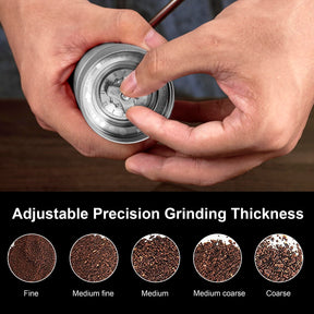 NewlukPro M6 Manual Coffee Grinder,Coffee Burr Grinder with 24 Grinding Settings,Espresso Grinder With Sharp Hexagonal Mill Core & Walnut Handle,Portable Mini Coffee Grinder for Office Travel Camping