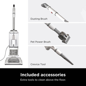 Shark Upright Vacuum, Navigator Lift-Away with Swivel Steering, HEPA Filter, XL Dust Cup, Pet Power, Dusting Brush, and Crevice Tool, Perfect for Pet Hair, White/Silver, NV356E