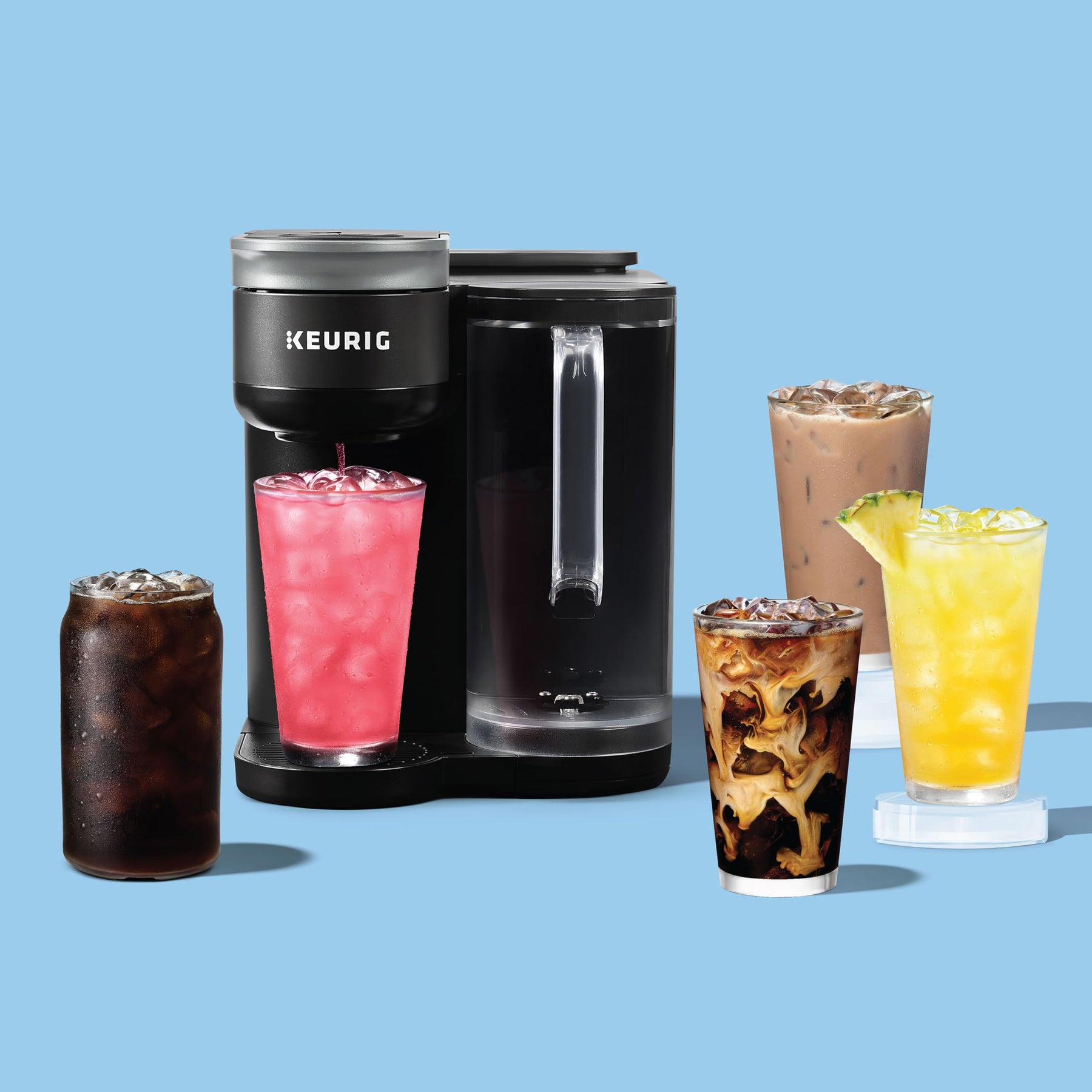 Keurig K-Brew+Chill Eis- oder Heißkaffeemaschine für Einzelportionen im K-Cup mit MultiStream- und QuickChill-Technologie, 70 oz. Abnehmbarer Wasserbehälter