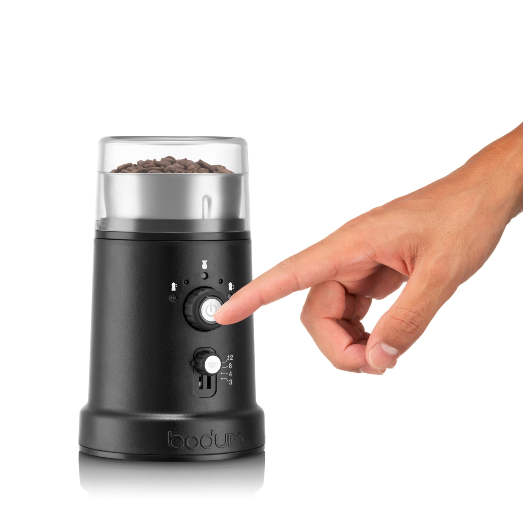 Bodum Bistro Electric Coffee Blade Grinder, Adjustable, 5 Grind Settings, 3 Ounces, Black