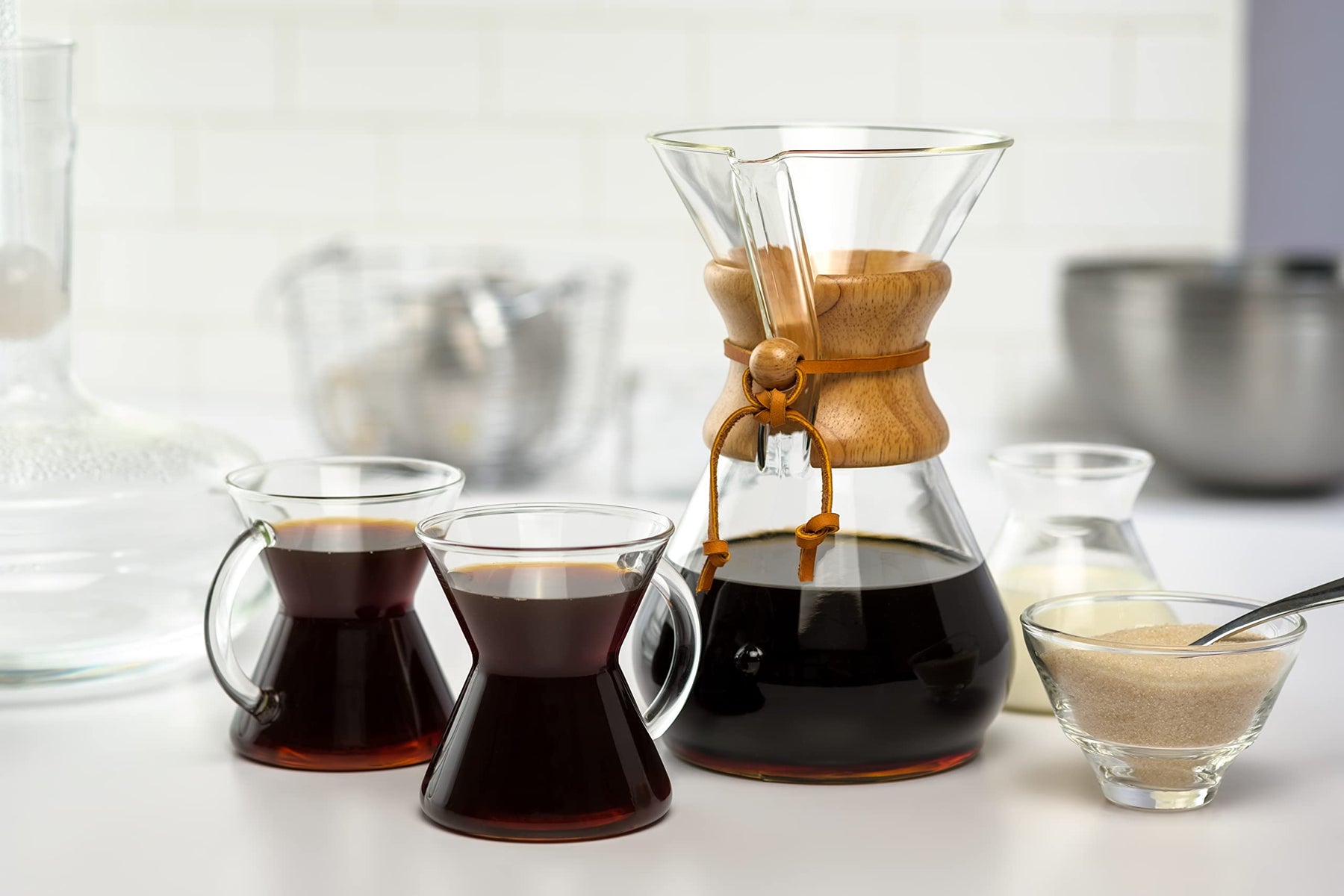 Chemex Pour-Over-Kaffeemaschine aus Glas – Classic-Serie – 8 Tassen – Exklusive Verpackung