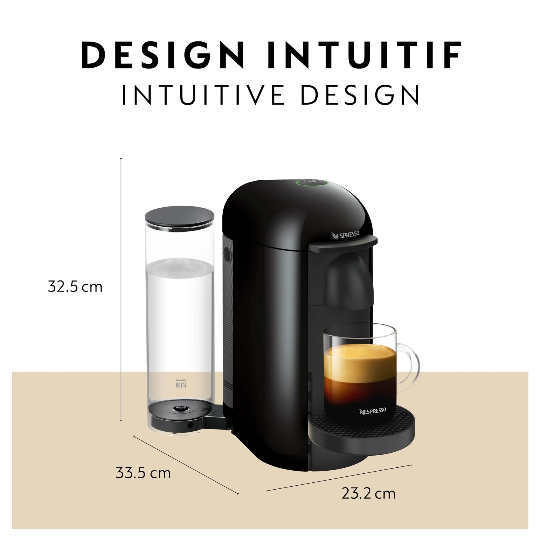 Nespresso Vertuo Plus Kaffee- und Espressomaschine von Breville, Tintenschwarz