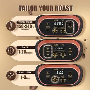 Huanyu Kaffeebohnenröster 100 g mit Timer, Kaffeeröster für den Heimgebrauch mit einstellbarer Heiz- und Kühleinstellung, elektrischer Röster 1500 W, 110 V