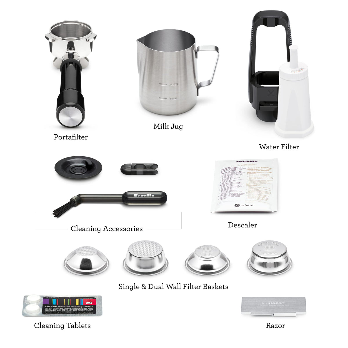 Breville the Barista Touch Impress Espressomaschine mit Mahlwerk und Milchaufschäumer, Espressomaschine mit unterstütztem Tamping, Cappuccino- und Latte-Maschine für Zuhause, BES881BSS, gebürsteter Edelstahl