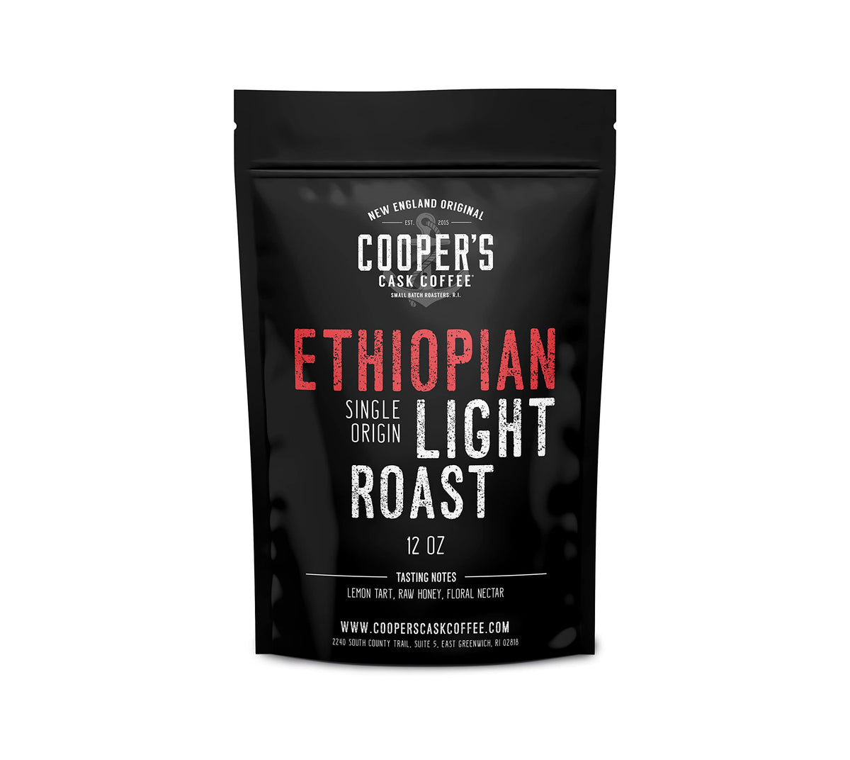 Ethiopian Bold Light Roast Coffee, Gourmet Single-Origin-Kaffeebohnen aus Äthiopien, ganze Bohne, 12oz Beutel