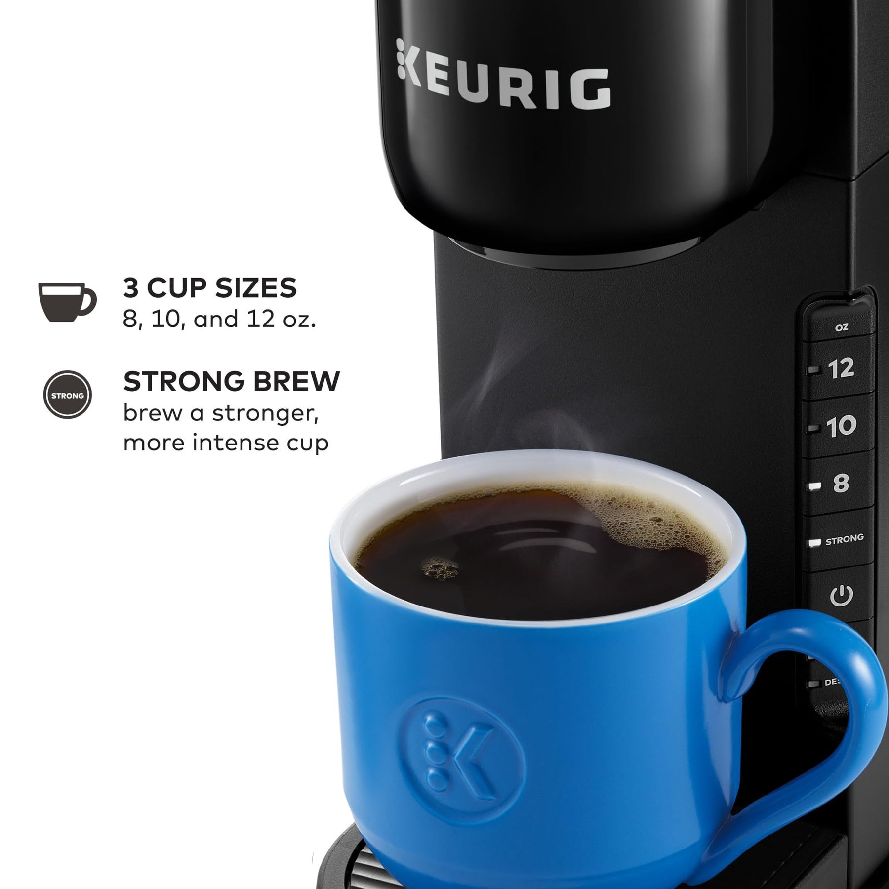 Keurig K-Express シングルサーブ K-Cup ポッドコーヒーメーカー、3 種類の抽出サイズ、強力ボタン機能、42 オンスの取り外し可能なリザーバー、ブラック