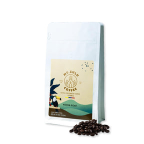 Mt. Zulu Colombian Supremo Kaffeebohnen – mittlere Röstung, 100 % Arabica, Gourmet-Qualität, 83,5 Tassen Punkte, ausgewogen und mild, frisch geröstet im Februar 2025, 12 oz Beutel