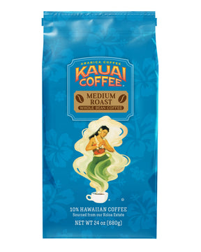 Kauai Coffee Koloa Estate Medium Roast - Whole Bean Coffee, 24 oz. Package