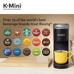 Keurig K-Mini シングルサーブ K-Cup ポッドコーヒーメーカー、6～12オンスの抽出サイズ、コード収納付き、狭いスペースに最適、ブラック