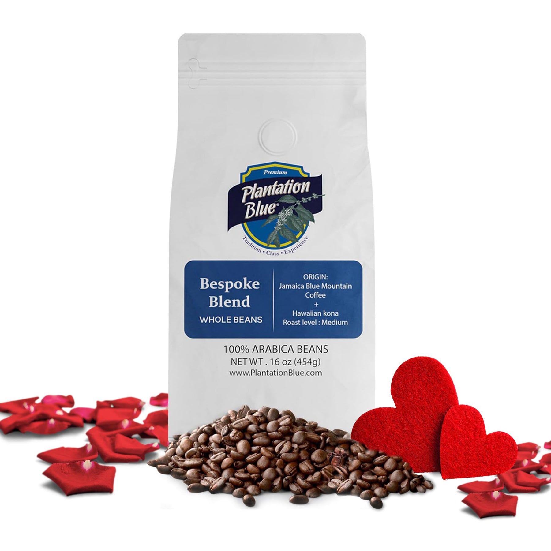 Plantation Blue Bespoke Blend of Blue Mountain and Hawaiian Kona Coffee Whole Beans (1lb)