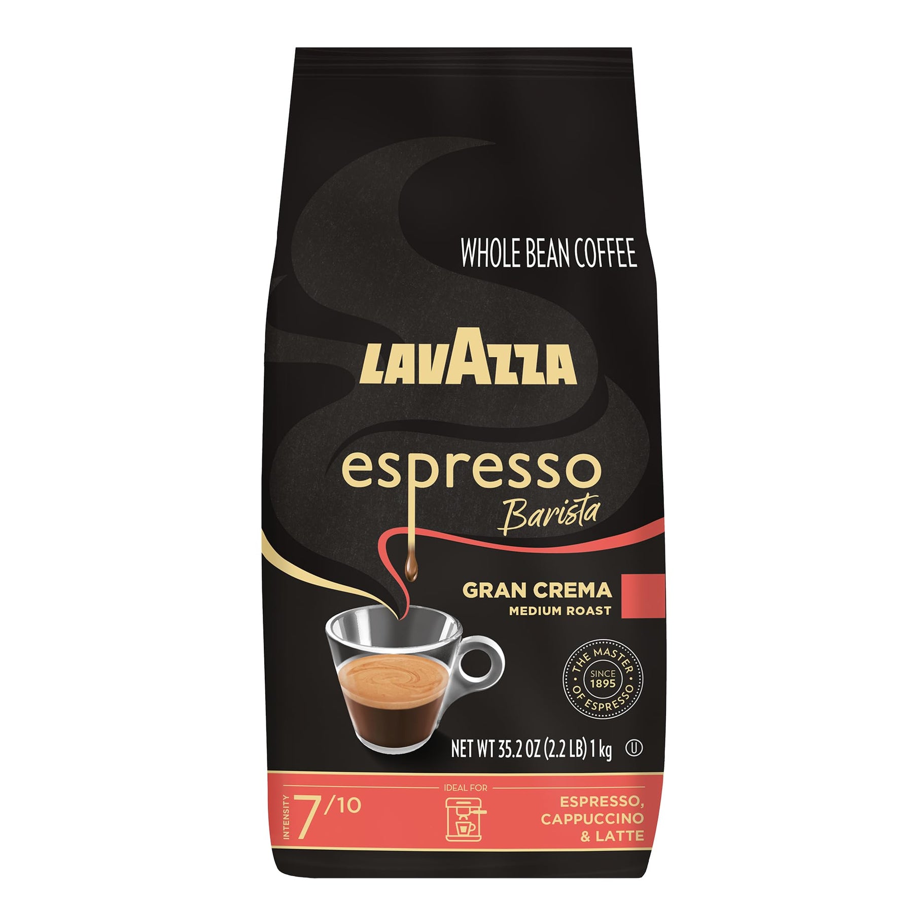 Lavazza Espresso Barista Gran Crema Whole Bean Coffee Blend, Medium Espresso Roast, Oz Bag (Packaging May Vary) - 2.2 LB, 35.2 Ounce