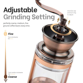 MITBAK Manual Coffee Grinder With Adjustable Settings| Sleek Hand Coffee Bean Burr Mill Great for French Press, Turkish, Espresso & More | Premium Coffee Gadgets are an Excellent For Coffee Lovers