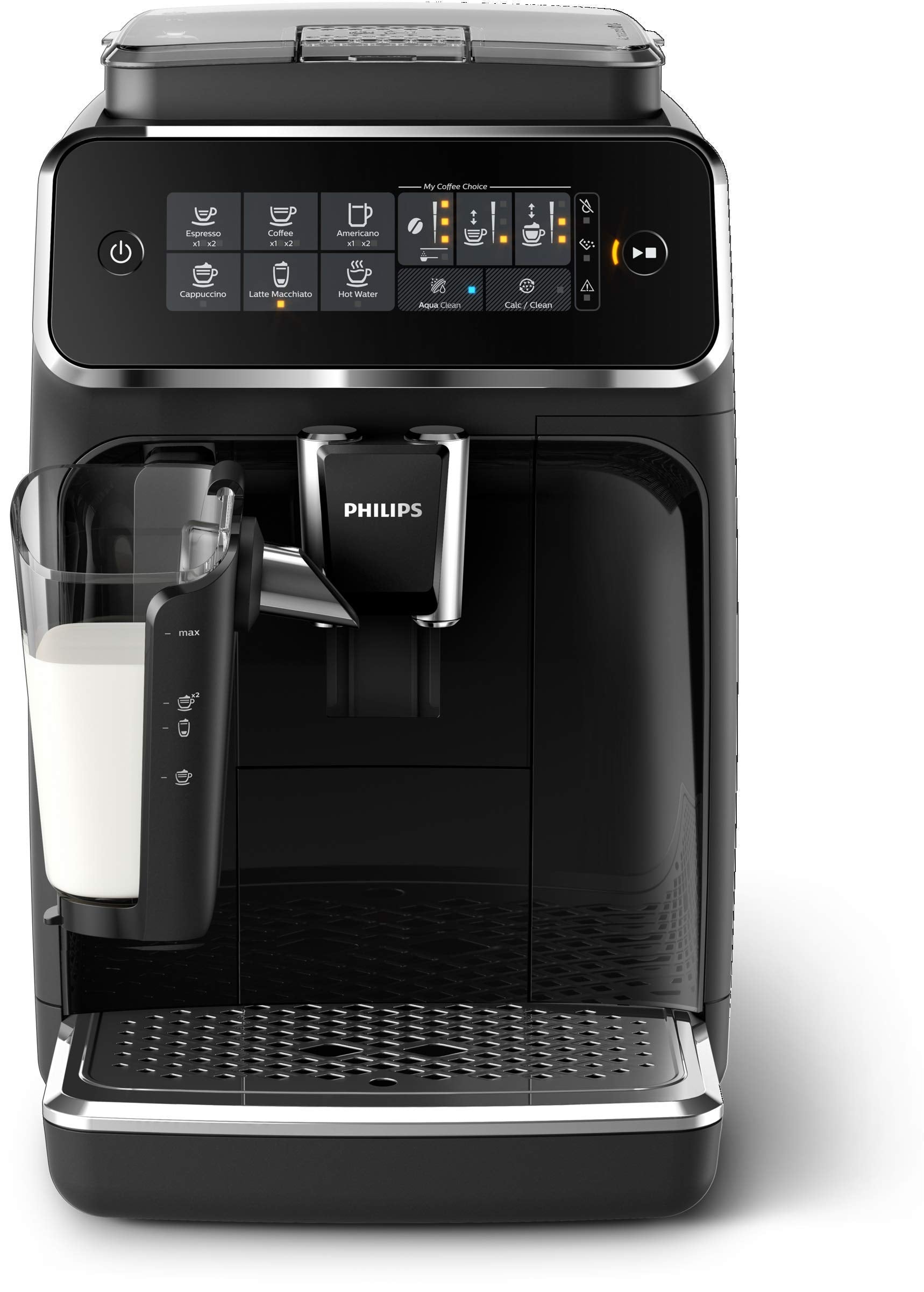 Philips 3200 Series Espressovollautomat mit LatteGo, Schwarz (erneuert)