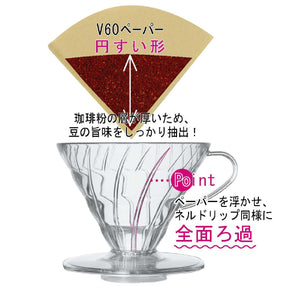 Hario V60 Kaffeefilter aus Kunststoff, 02, transparent