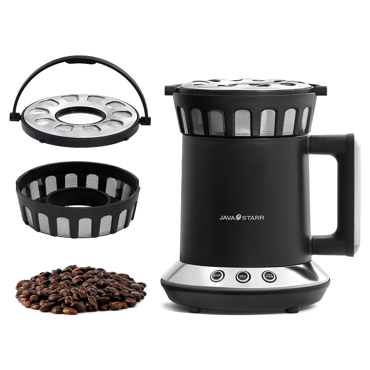 JAVASTARR Electric Coffee Roaster Machine for Home Use 1200W,Coffee Bean Roaster Machine for Home Use with Two Optional Baking Modes (Med & Dark),Coffee Roaster Stovetop,110v~120V