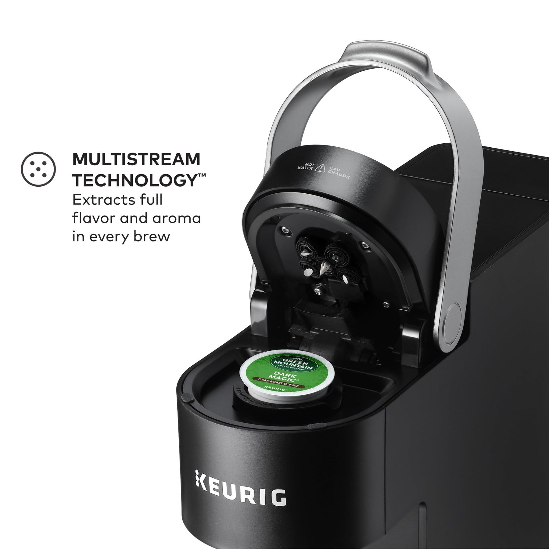 Keurig K-Slim シングルサーブ K-Cup ポッドコーヒーメーカー、マルチストリームテクノロジー、3種類の抽出サイズ、スリムで洗練されたデザイン、46オンスの取り外し可能なリザーバー、ブラック