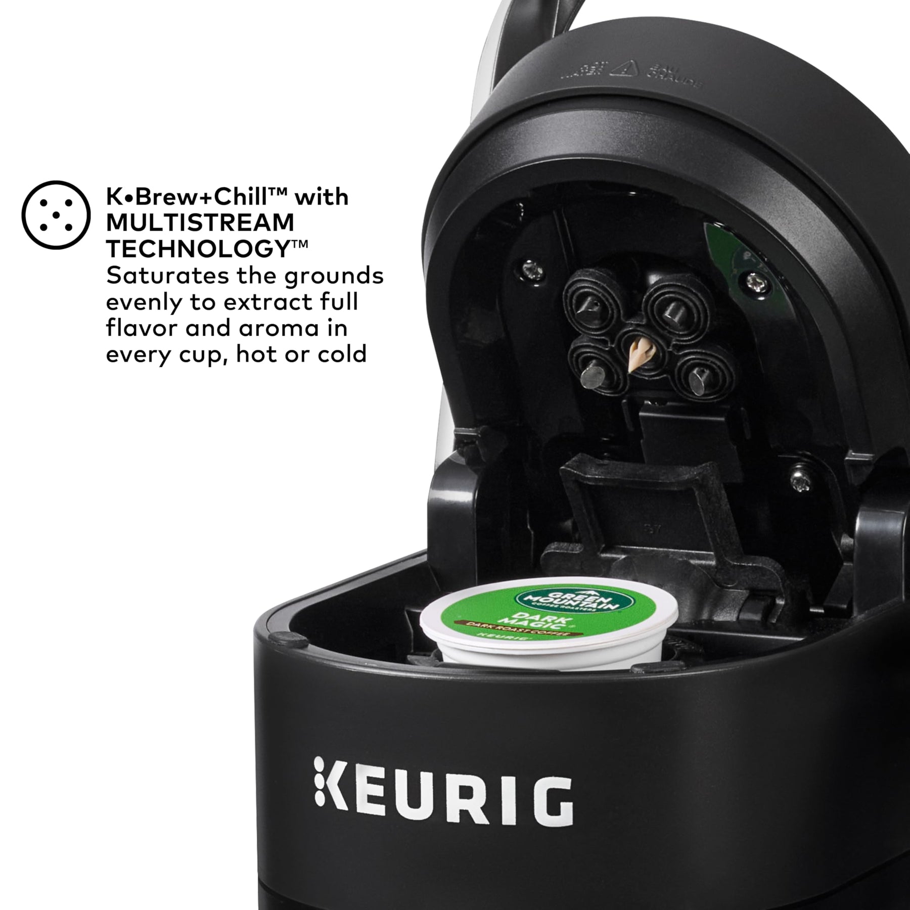 Keurig K-Brew+Chill アイスまたはホット シングルサーブ K-Cup コーヒーメーカー、マルチストリームおよびクイックチル テクノロジー搭載、70 オンス 取り外し可能なリザーバー