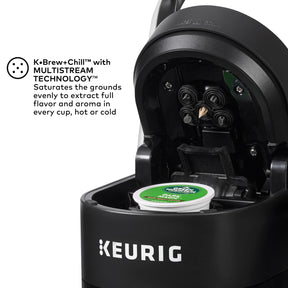 Keurig K-Brew+Chill Eis- oder Heißkaffeemaschine für Einzelportionen im K-Cup mit MultiStream- und QuickChill-Technologie, 70 oz. Abnehmbarer Wasserbehälter