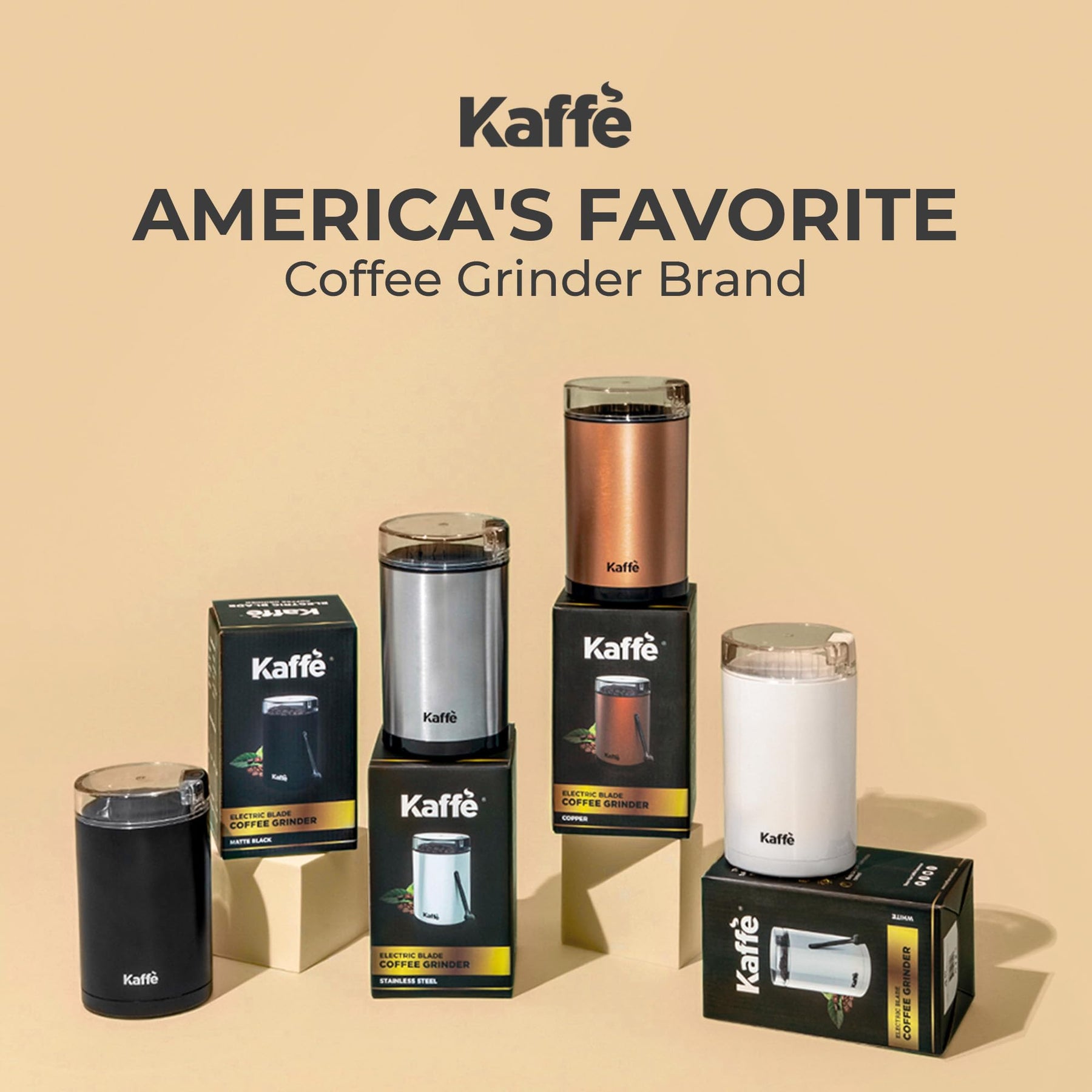 Kaffe ワンタッチ コーヒーグラインダー 電動 クリーニングブラシ付き (3 オンス) - 家庭用コーヒーグラインダー - 1 回の挽きで最大 12 杯分のコーヒーを挽くことができます - 簡単にオン/オフできるコーヒー豆グラインダー - ブラック