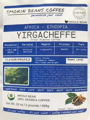 2 Pfund Yirgacheffe (frisch gerösteter Kaffee) Afrika Äthiopien Arabica-Bohnen, täglich auf Bestellung geröstet, mittlere Röstung, ganze Bohne, wir können sie mahlen oder auf Anfrage eine hellere oder dunklere Röstung liefern, Nachricht an der Kasse