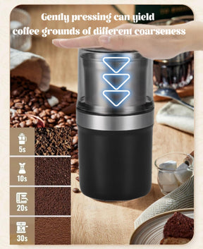 Electric Coffee Grinder 3.5 oz Capacity, Adjustable Herb & Spice Grinder, Espresso Grinder with Removable Stainless Steel Bowl, Black