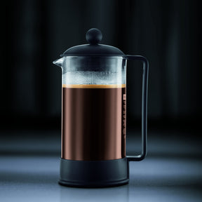 Bodum 34 oz Brazil French Press Coffee Maker, High-Heat Borosilicate Glass, Black - Made in Portugal