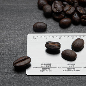 MUVNA Coffee Grind Measure Tool, Coffee Grind Size Chart, Coffee Reference Card, Stainless Steel Coffee Ground Measuring Ruler