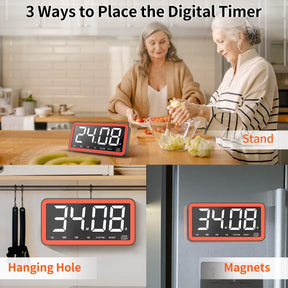 VOCOO Digitaler Küchentimer mit extragroßem 7,8-Zoll-Display, magnetischer LED, mit 3 Helligkeits-, 4 Alarm- und 3 Lautstärkestufen, batteriebetriebener Countdown-Countup-Timer zum Kochen, für den Unterricht, das Heim-Fitnessstudio