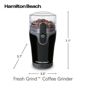 Hamilton Beach Fresh Grind, elektrische Kaffeemühle für Bohnen, Gewürze und mehr, Klingen aus Edelstahl, abnehmbare Kammer, für bis zu 12 Tassen, schwarz