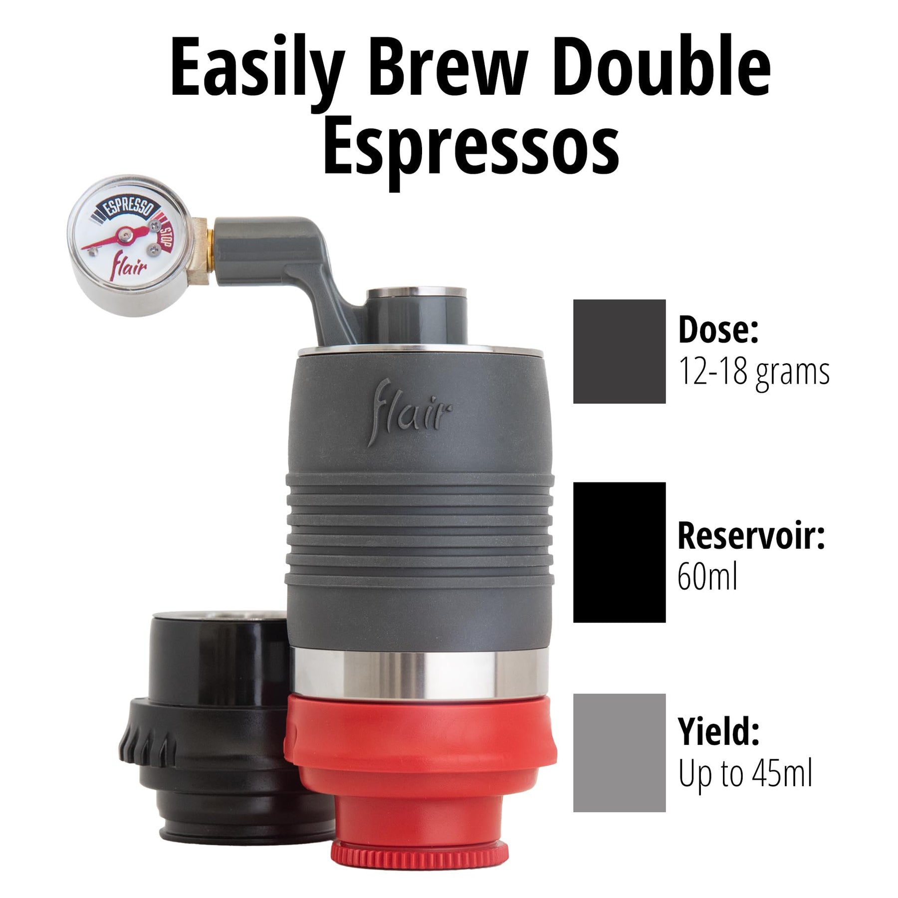 Flair The NEO Flex with Carrying Case: UPDATED Direct Lever Manual Espresso Maker for Beginners and Travel - Pressure Gauge for 9 BAR Brewing Included