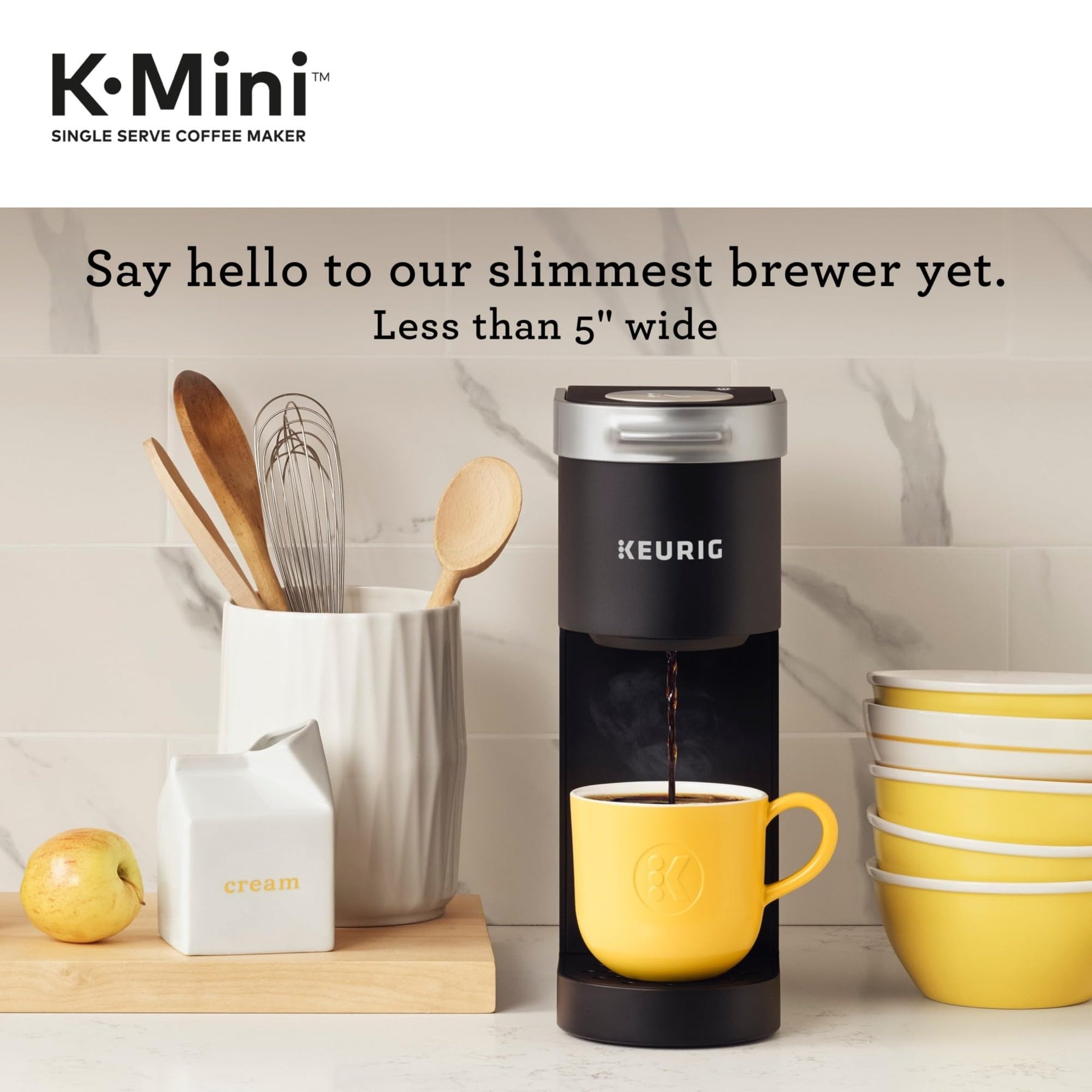 Keurig K-Mini シングルサーブ K-Cup ポッドコーヒーメーカー、6～12オンスの抽出サイズ、コード収納付き、狭いスペースに最適、ブラック