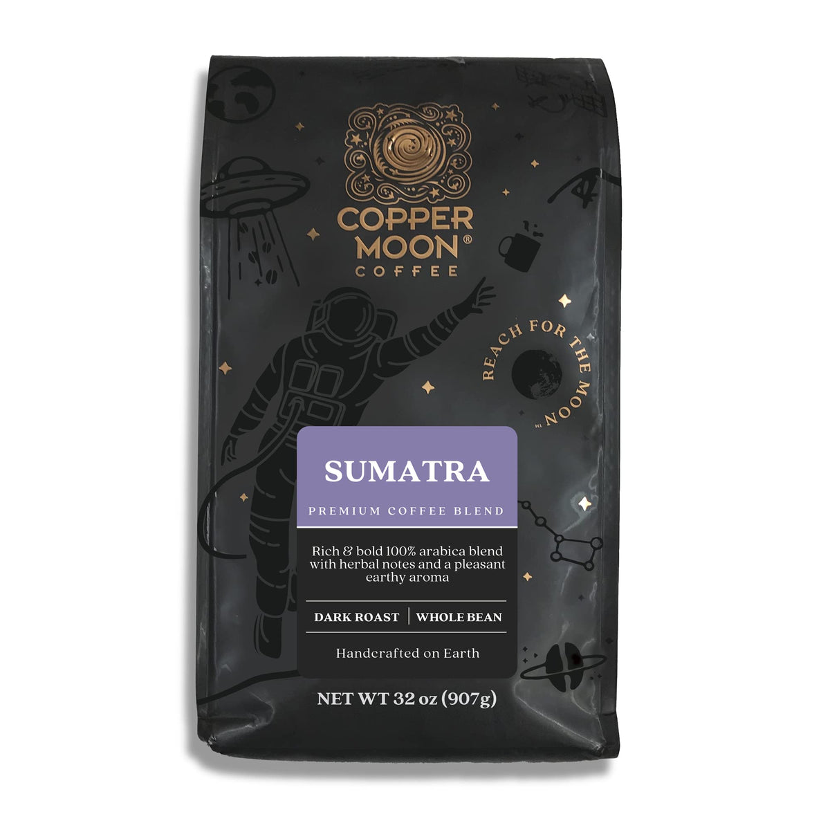 Copper Moon Dark Roast Kaffeebohnen, Sumatra-Mischung, 2 Pfund