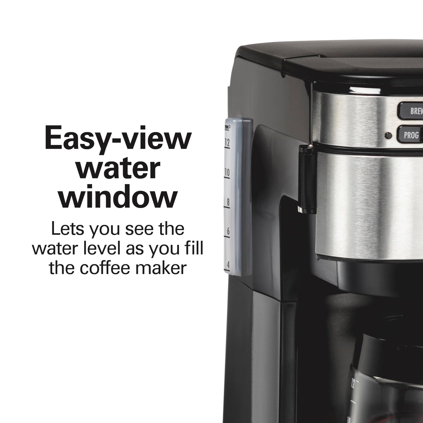 Hamilton Beach Programmable Coffee Maker, 12 Cups, Front Access Easy Fill, Pause & Serve, 3 Brewing Options, Black (46310)