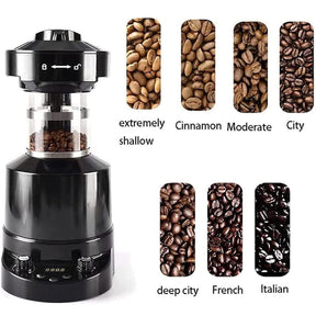 RESKIU Automatic Air Coffee Roasting Machine,2100W Full‑Automatic Household Electric Coffee Bean Roaster Machine with Timer,for Cafe Shop Restaurant Home Office