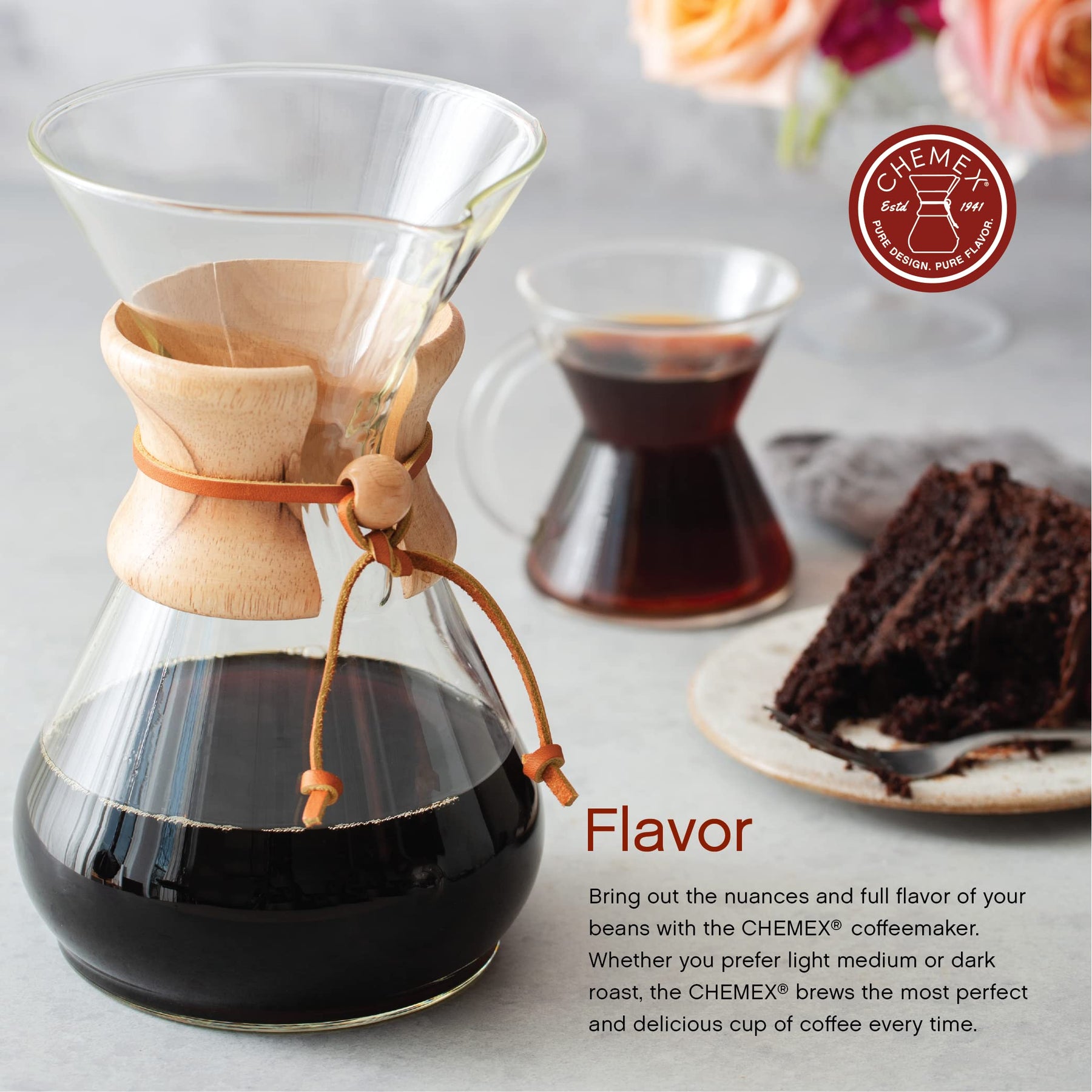 Chemex Pour-Over-Kaffeemaschine aus Glas – Classic-Serie – 8 Tassen – Exklusive Verpackung