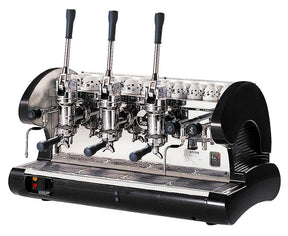 La Pavoni Bar 3L-B Hebel-Espressomaschine mit verchromten Messinggruppen, Goldschwarz, 22,5-Liter-Boiler, manueller Boilerwasser-Ladeknopf, Manometer zur Boilerdruckkontrolle