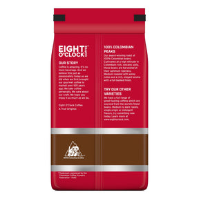 Eight O'Clock Coffee 100% Colombian Peaks, Medium Roast, Whole Bean Coffee, 20 Ounce, 100% Arabica, Kosher Certified