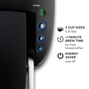 Keurig K-Compact Einzelportions-K-Cup-Pad-Kaffeemaschine, mit 3 Brühgrößen, Smart Start-Funktion, abnehmbarem 36oz-Tank, schwarz