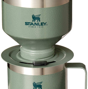 Stanley Perfect Brew Pour Over Set mit Campingbecher – wiederverwendbarer Filter – BPA-frei – leicht zu reinigende Kaffeemaschine aus Edelstahl – Hammertone Green