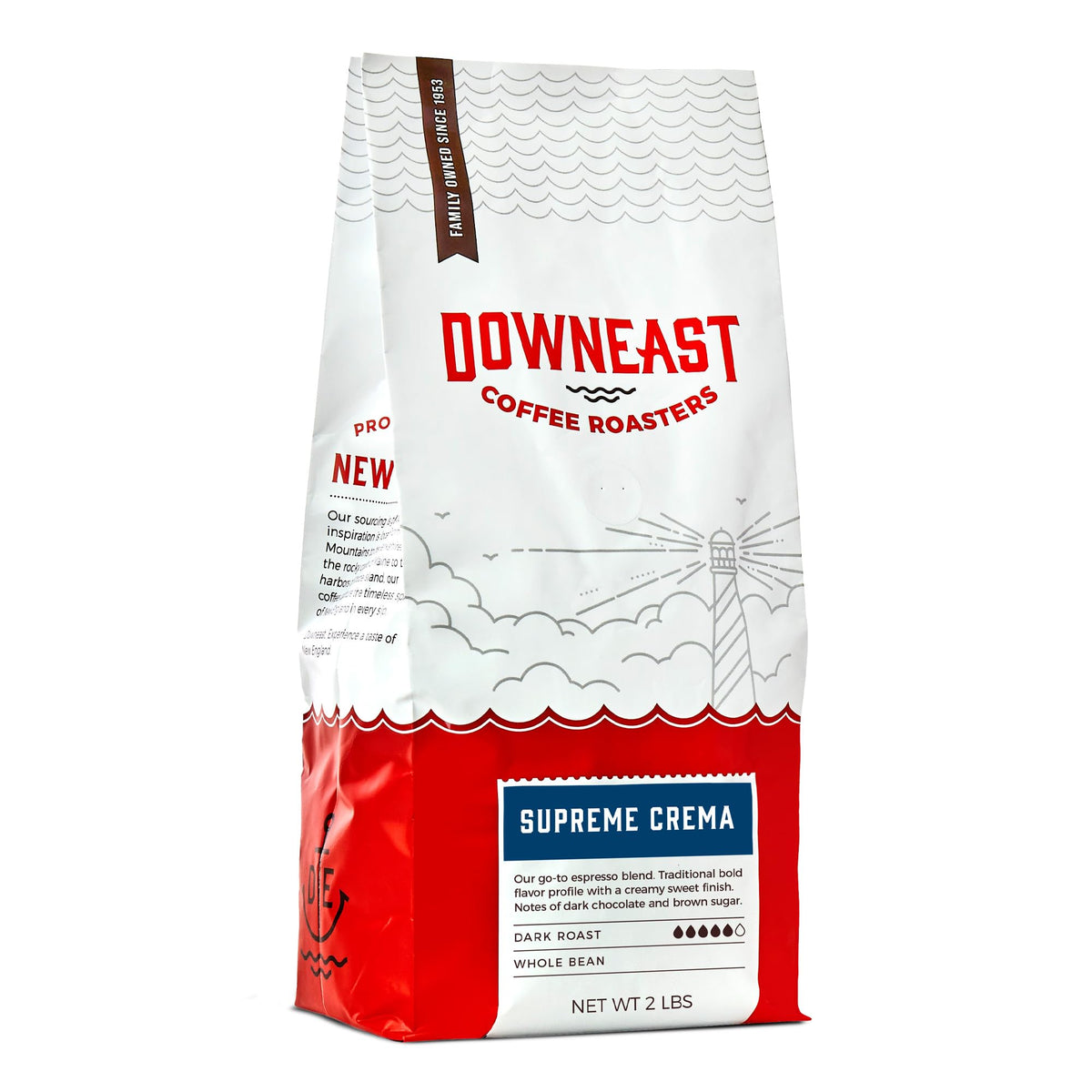 Downeast Coffee Roasters Kaffeebohnen – Supreme Crema Espresso – Ausgewählte mittel- und südamerikanische Hochländer (2-Pfund-Beutel)